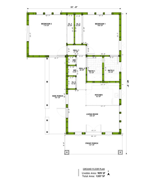 Craftsman Floor Plan - Main Floor Plan #1106-95