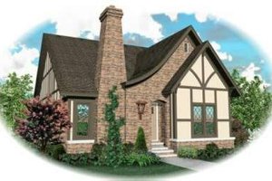 Tudor Exterior - Front Elevation Plan #81-427