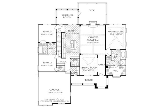 Floor Plan - Main Floor for European House Plan #927-15 - 4 bed, 3.5 bath