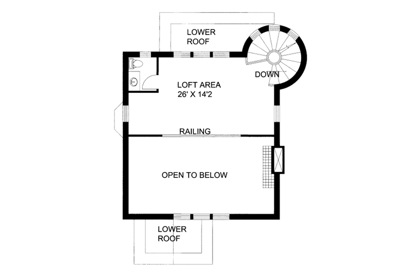 Dream House Plan - Floor Plan - Upper Floor for Bungalow House Plan #117-640 - 1 bed, 1.5 bath