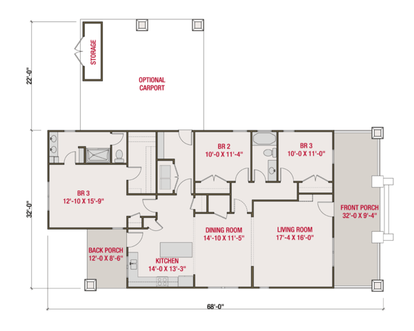 Craftsman Floor Plan - Main Floor Plan #461-57