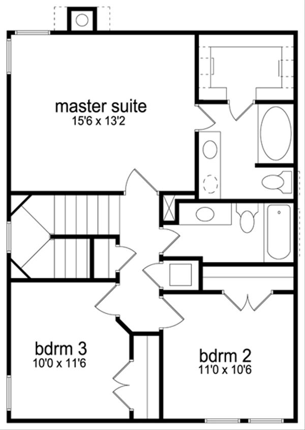 Colonial Floor Plan - Upper Floor Plan #84-544