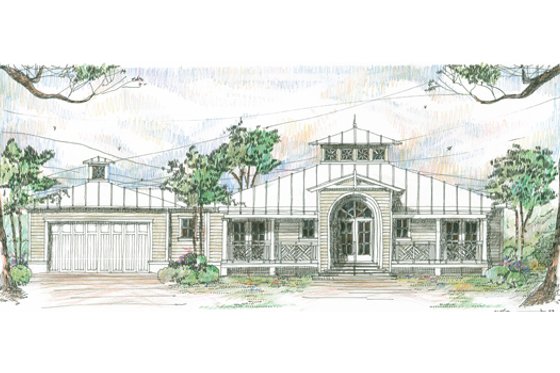 Exterior - Front Elevation for Beach House Plan #426-14 - 3 bed, 3.5 bath