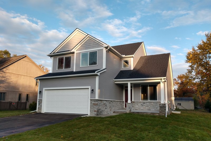 House Blueprint - Exterior - Front Elevation 3 for Traditional House Plan #20-2087 - 3 bed, 2.5 bath
