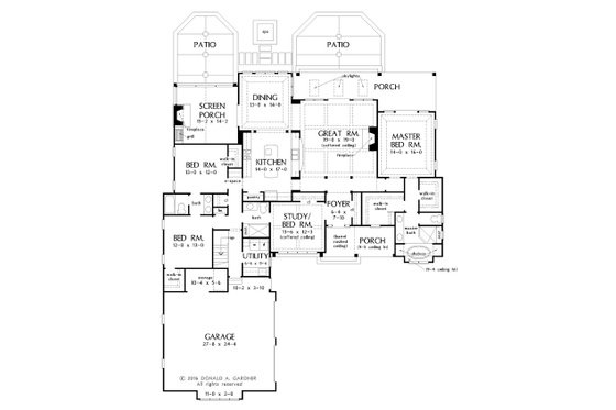Floor Plan - Main Floor for Country House Plan #929-1026 - 4 bed, 3 bath