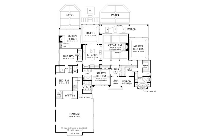 Architectural House Design - Floor Plan - Main Floor for Country House Plan #929-1026 - 4 bed, 3 bath