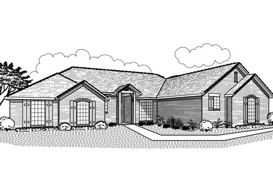 Exterior - Front Elevation for Traditional House Plan #65-479 - 3 bed, 3 bath