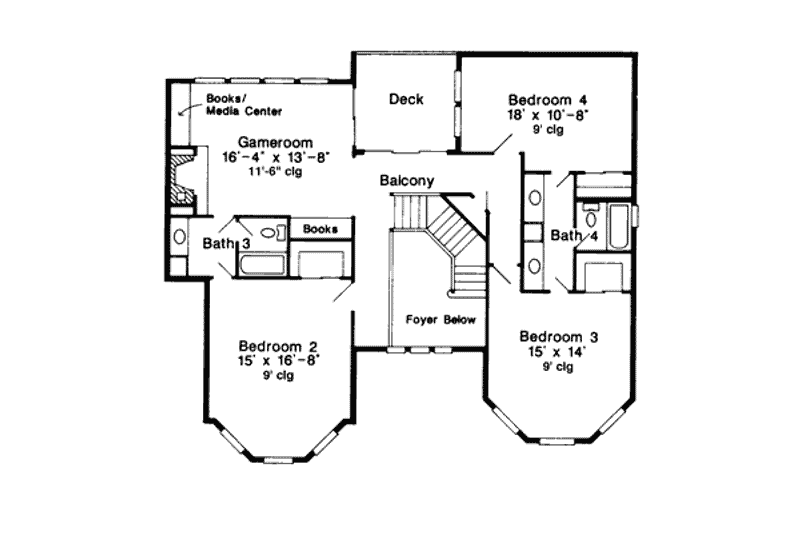 Home Plan - Floor Plan - Upper Floor for Victorian House Plan #410-399 - 4 bed, 4 bath