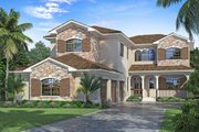 Mediterranean Style House Plan - 4 Beds 4 Baths 5134 Sq/Ft Plan #938-91 