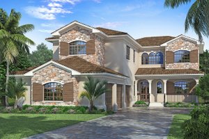 Mediterranean Exterior - Front Elevation Plan #938-91