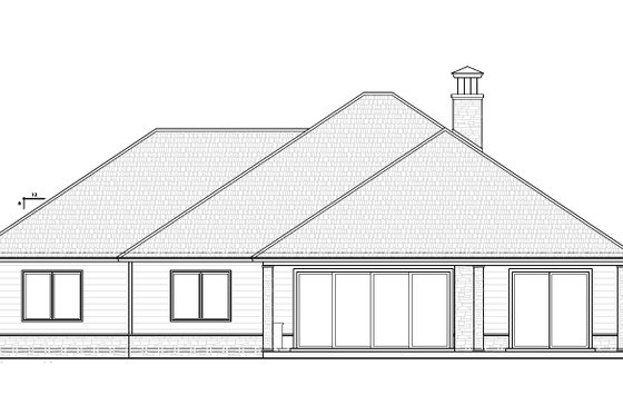 Exterior - Rear Elevation 1 for Craftsman House Plan #938-119 - 3 bed, 3.5 bath