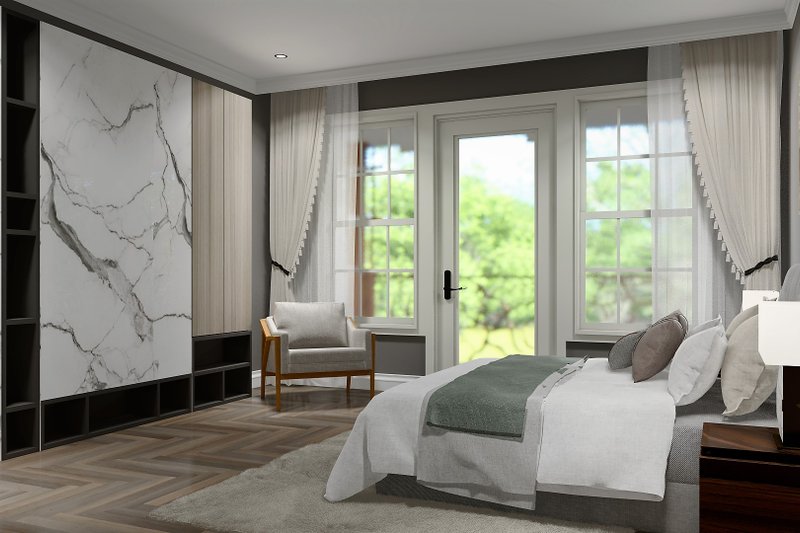 House Blueprint - Interior - Master Bedroom 1 for Ranch House Plan #54-444 - 3 bed, 2.5 bath