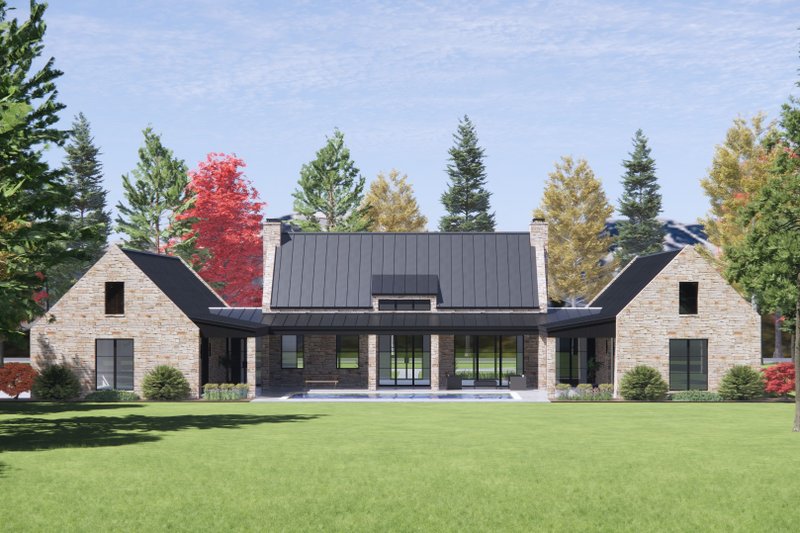 House Plan Design - Exterior - Rear Elevation for Modern House Plan #1096-24 - 4 bed, 4.5 bath