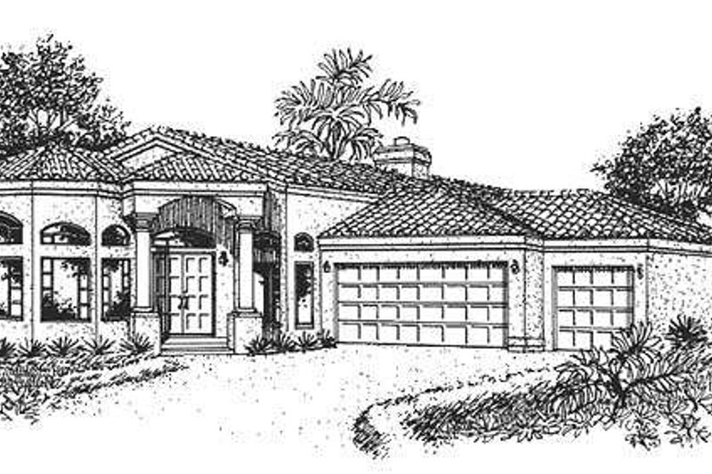 House Plan Design - Mediterranean Exterior - Front Elevation Plan #320-148