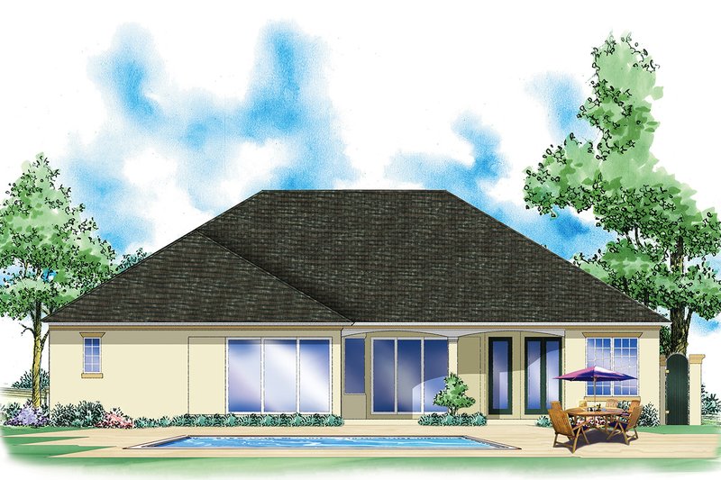 House Plan Design - Exterior - Rear Elevation for Ranch House Plan #930-490 - 4 bed, 3.5 bath