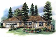 Mediterranean Style House Plan - 3 Beds 2 Baths 1364 Sq/Ft Plan #18-1009 