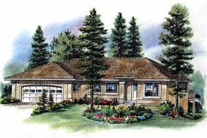 House Blueprint - Mediterranean Exterior - Front Elevation Plan #18-1009