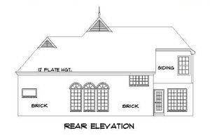 Exterior - Rear Elevation for European House Plan #424-22 - 3 bed, 2.5 bath