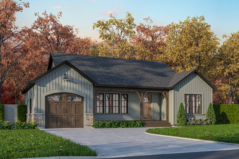 House Plan Design - Exterior - Front Elevation 5 for Ranch House Plan #23-699 - 2 bed, 1 bath