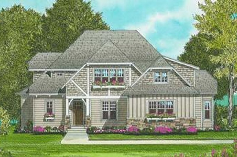 House Design - Tudor Exterior - Front Elevation Plan #413-140