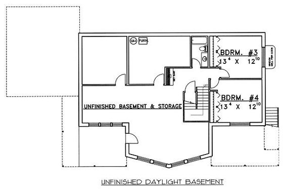 Floor Plan - Lower Floor for Contemporary House Plan #117-519 - 3 bed, 2.5 bath