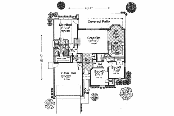 Floor Plan - Main Floor for European House Plan #310-570 - 3 bed, 2 bath