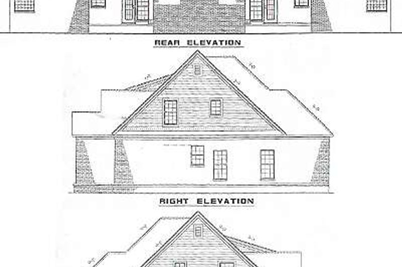 Home Plan - Exterior - Rear Elevation 1 for European House Plan #17-2009 - 3 bed, 2.5 bath