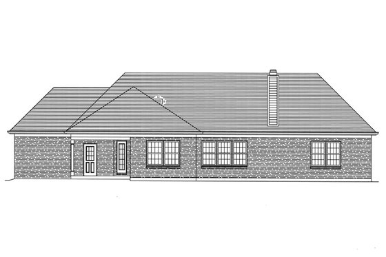 Exterior - Rear Elevation for Traditional House Plan #46-373 - 3 bed, 2 bath
