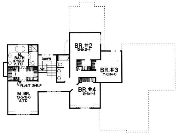 Architectural House Design - Traditional Floor Plan - Upper Floor Plan #50-209