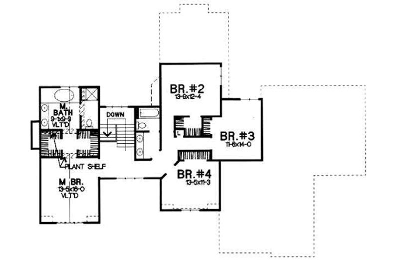 Home Plan - Floor Plan - Upper Floor for Traditional House Plan #50-209 - 4 bed, 2.5 bath