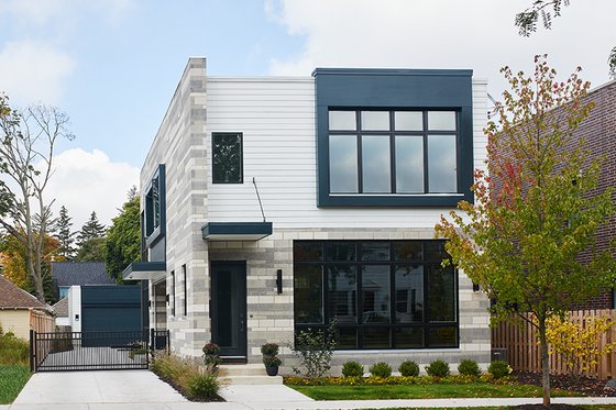 Exterior - Front Elevation 4 for Contemporary House Plan #928-296 - 3 bed, 2.5 bath