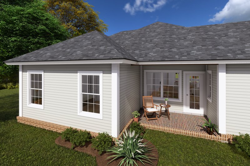 House Blueprint - Exterior - Rear Elevation House Plan #513-2069 - 3 bed, 2 bath