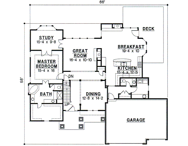 Traditional Floor Plan - Main Floor Plan #67-306