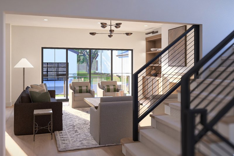 House Blueprint - Interior - Family Room 2 for Farmhouse House Plan #455-805 - 3 bed, 2.5 bath