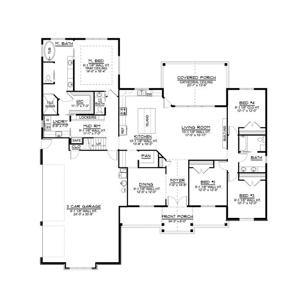 House Plan Design - Farmhouse Floor Plan - Main Floor Plan #1064-141