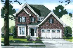 Colonial Exterior - Front Elevation Plan #46-499