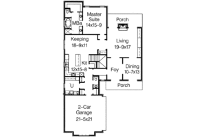 Floor Plan - Main Floor for European House Plan #15-279 - 3 bed, 2.5 bath