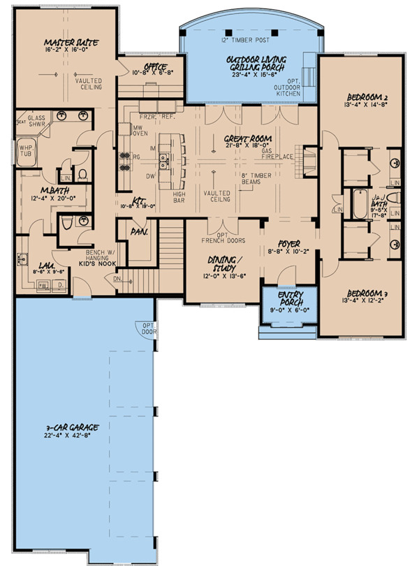House Blueprint - European Floor Plan - Main Floor Plan #923-3