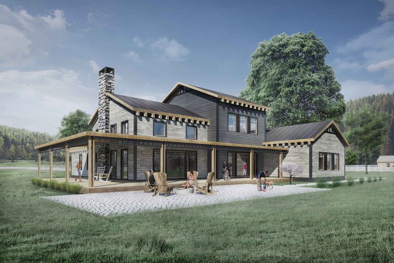 Architectural House Design - Exterior - Rear Elevation for Modern House Plan #924-6 - 3 bed, 2.5 bath