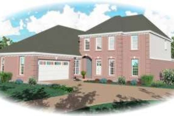 Exterior - Front Elevation for European House Plan #81-1131 - 3 bed, 3 bath