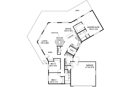 Floor Plan - Main Floor House Plan #60-138 - 3 bed, 2 bath