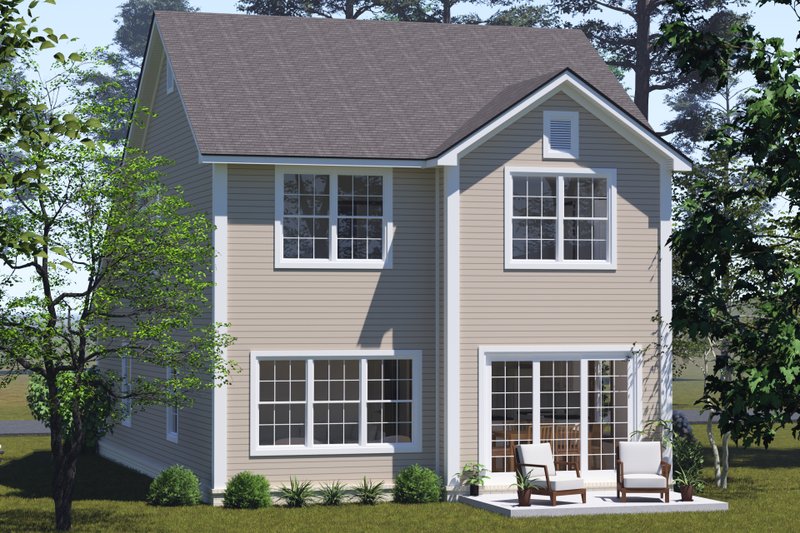 Architectural House Design - Exterior - Rear Elevation for Cottage House Plan #513-2345 - 3 bed, 2.5 bath
