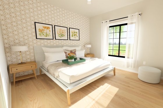 Interior - Master Bedroom for Farmhouse House Plan #126-296 - 1 bed, 1 bath