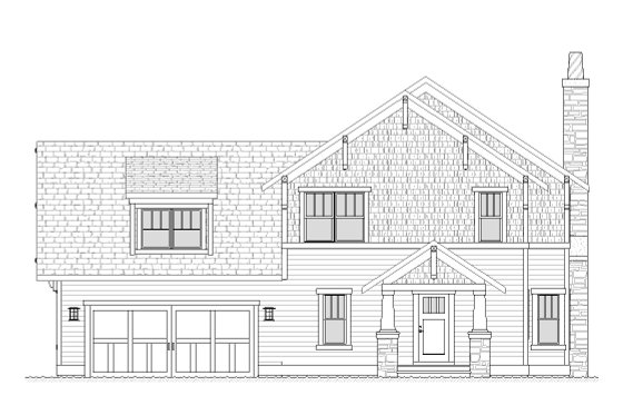 Exterior - Front Elevation 3 for Craftsman House Plan #901-82 - 4 bed, 2.5 bath