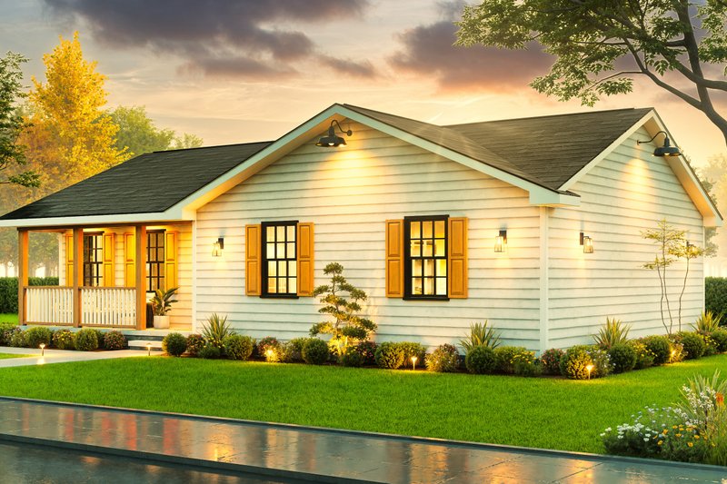 Home Plan - Exterior - Front Elevation 4 for Traditional House Plan #54-668 - 3 bed, 2 bath
