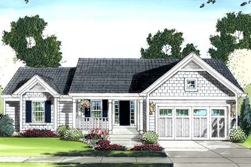 Dream House Plan - Cottage Exterior - Front Elevation Plan #46-410