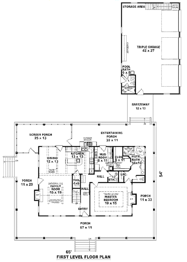 Farmhouse Floor Plan - Main Floor Plan #81-13813
