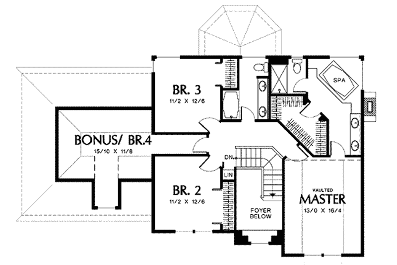 Home Plan - Floor Plan - Upper Floor for Traditional House Plan #48-216 - 4 bed, 2.5 bath