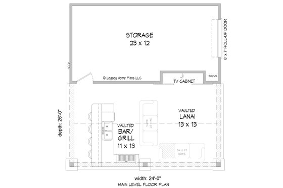 Floor Plan - Main Floor for Traditional House Plan #932-589, 0 bath