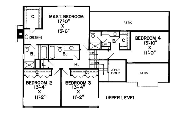 European Floor Plan - Upper Floor Plan #312-771